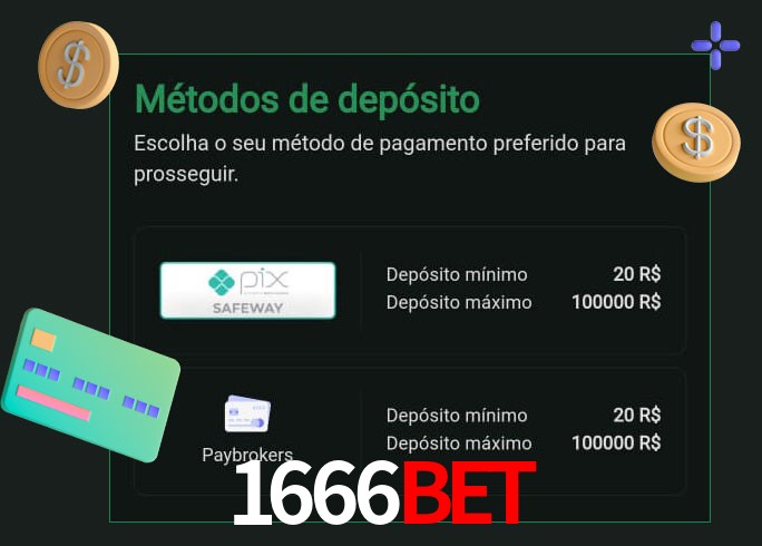 O cassino 1666bet oferece uma grande variedade de métodos de pagamento